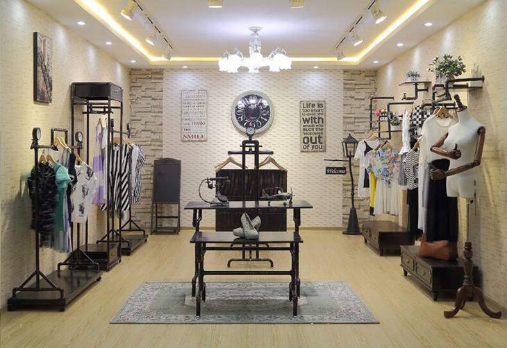 服裝店陳列架展示架 鐵木結(jié)合展示架